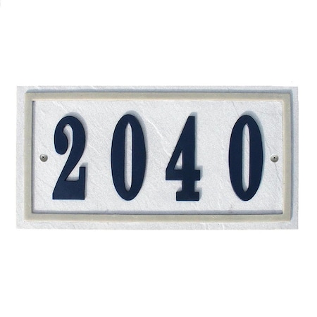 Qualarc Ridgestone Rectangle Crushed Stone Address Plaque, Slate Color RIG-4915-SL